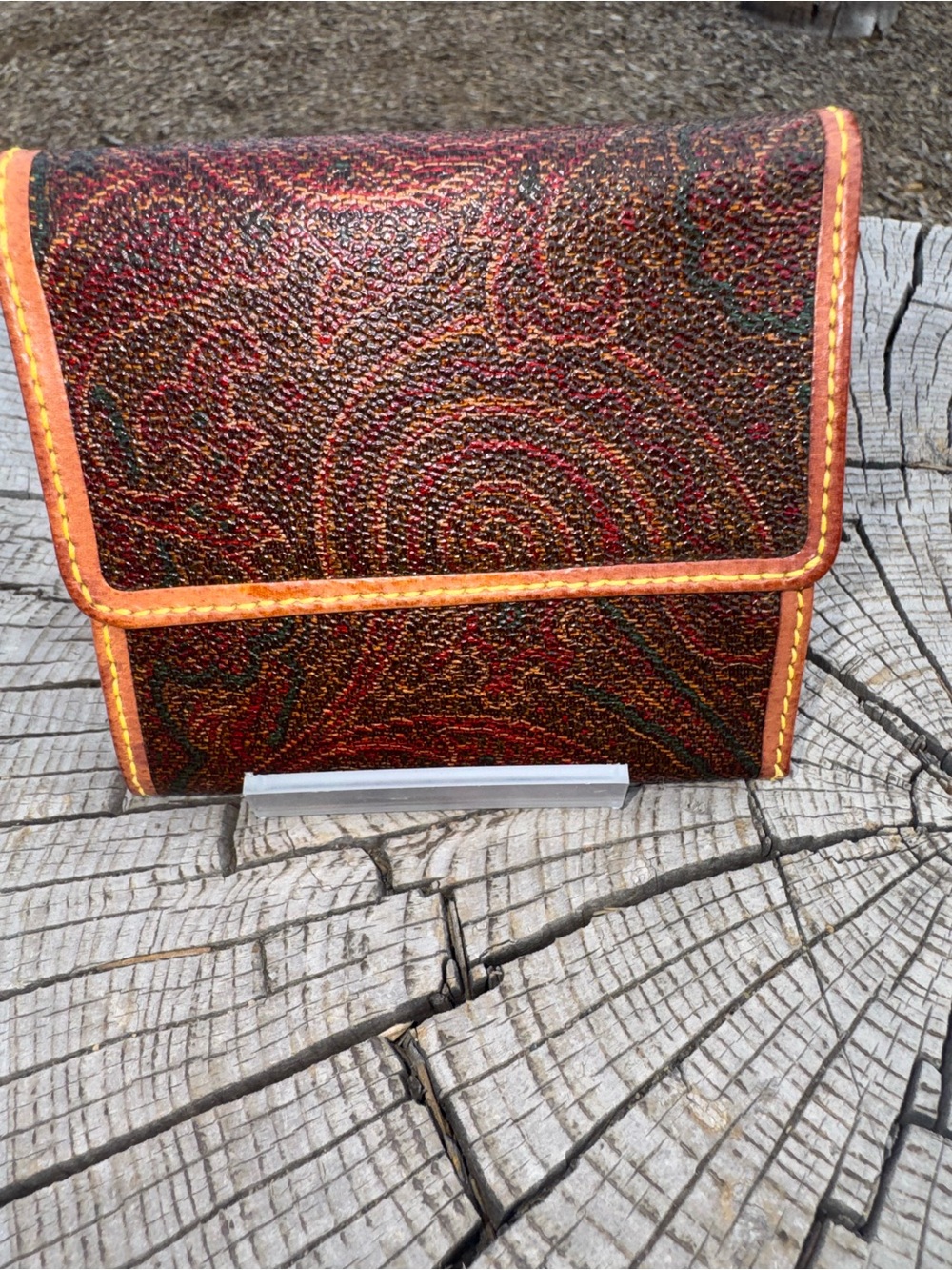 Etro Multicolor Paisley Fold-Over Wallet.